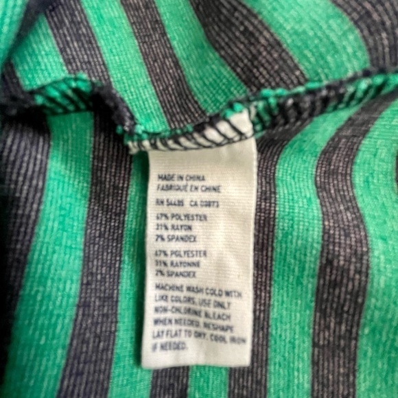AMERICAN EAGLE, GREEN & BLUE STRIPE DRESS, SIZE 12. - Picture 6 of 6